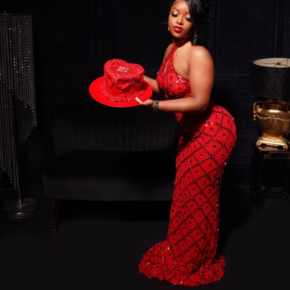 Red special occasion dress